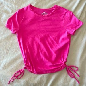 HOLLISTER Womens Cropped Hot Pink Baby Tee